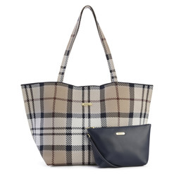 LAYLA TARTAN LARGE TOTE BAG